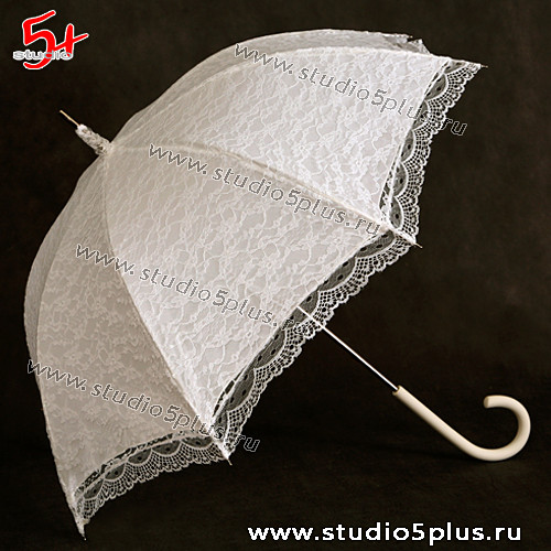 Свадебный зонт Айвори с кружевом