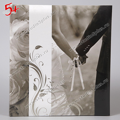 Свадебный фотоальбом с полиграфической обложкой - молодожены и розы