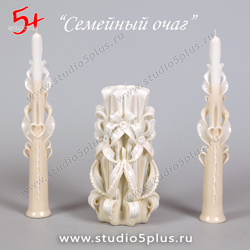 Домашний очаг айвори из 3-ех свечей