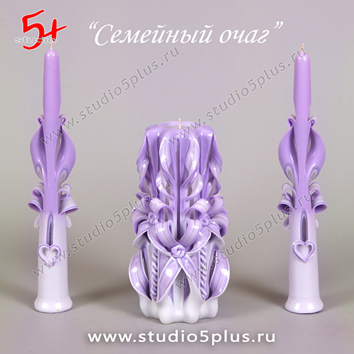 Свечи домашний очаг фиолетовые купить на свадьбу в СПб